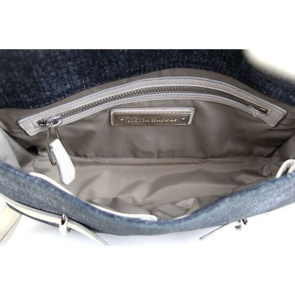 OLIVIA HARRIS BLUE IVORY GENUINE LEATHER FLAP SHOULDER BAG CROSSBODY HANDBAG - Picture 7 of 10